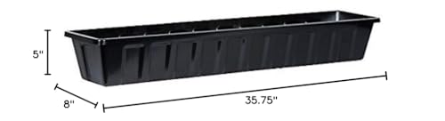 Root & Vessel Poly-Pro Plastic Flower Box Planter, Black, 36-Inch - color: Black, size: 36-Inch