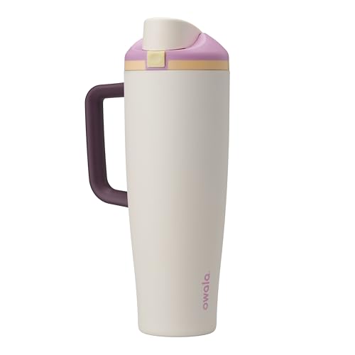 Owala FreeSip Tumbler Stainless Steel Water Bottle 40 oz Daybreak | Triple-Layer Insulation | Leak-Proof Lid with Push-Button | Double Threaded Lid for Left and Right-Handed Drinking - color: Daybreak, size: 40 Ounces