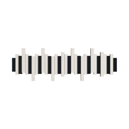 Wall-Mounted Coat Rack Rail Hook with Wood Pegs,Piano Coat Rack Wall Mount,for Small Spaces Entryway Hallway Bathroom(10 Hooks) - size: 10 hooks