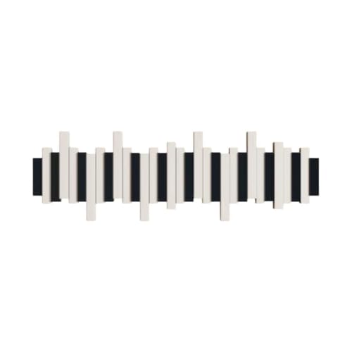 Wall-Mounted Coat Rack Rail Hook with Wood Pegs,Piano Coat Rack Wall Mount,for Small Spaces Entryway Hallway Bathroom(10 Hooks) - size: 10 hooks