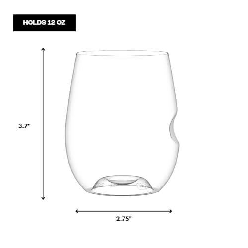 Unbreakable Stemless Wine Glass – Set of 12, 12oz, Dishwasher Safe, BPA-free Tritan, Clear Stemless White Wine Glasses, Shatterproof for Indoor, Outdoor, Everyday Use. Reusable, Made in the USA - size: 12 COUNT