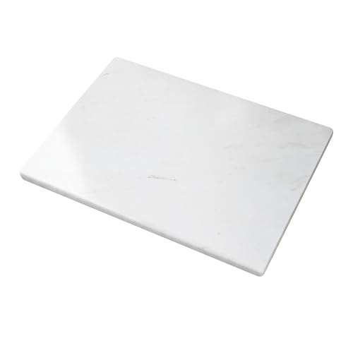 White Marble Cutting Board 20 x 16 Inch, Heavy Duty Stone Pastry Board for Dough Kneading, Baking, Rolling, and Serving Tray, Yugoslavia White - color: Yugoslavia White, size: 20"L x 16"W