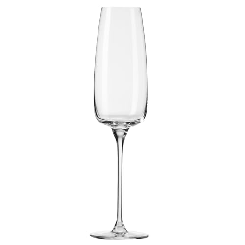 KROSNO Champagne Flutes Set of 4, 8.5 oz, Modern Collection | Drinking Glasses, Led-Free Crystal Glasses for Prosecco Sparkling Wine, Wedding Champagne Flutes, Dishwasher Safe - size: 7.4 fl oz (Set of 4)