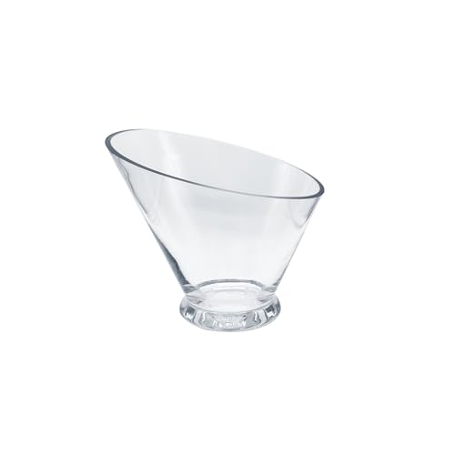 WGVI Slant Cut Calyx Glass Vase, Width 9", Height 7.75", Clear Terrarium, Candy Dish, Fruit Jar, Floral Container for Wedding Party Event, Home Office Decor, 1 Piece - size: Slant Cut 7.75"H