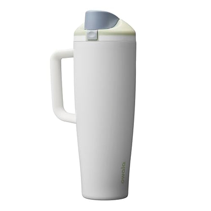 Owala FreeSip Tumbler Stainless Steel Water Bottle 40 oz Iced Breeze | Triple-Layer Insulation | Leak-Proof Lid with Push-Button | Double Threaded Lid for Left and Right-Handed Drinking - color: Iced Breeze, size: 40 Ounces
