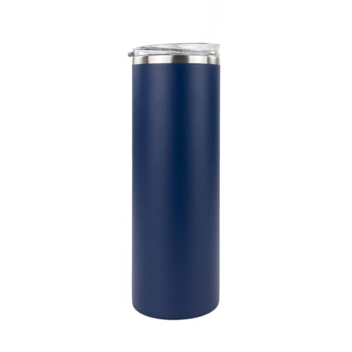 Hogg 20 oz Skinny - Navy Blue, Powder Coated Tumblers for Laser Engraving, Engravable Tumblers Bulk, Stainless Steel Cups Bulk, Insulated Cups with Lids - color: Navy Blue