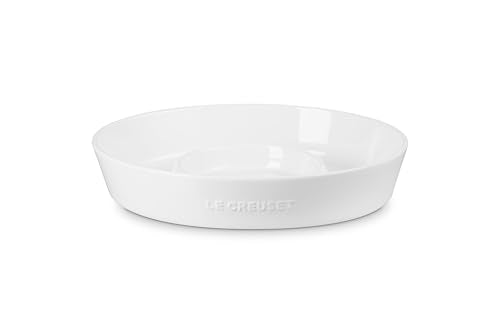 Le Creuset Stoneware Signature Oval Chip and Dip Platter, 13", White - color: White