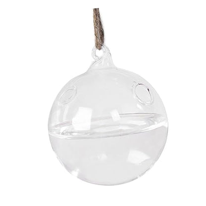 Garneck Hanging Glass Planter Vase for Indoor Decor Double Hole Terrarium with Wall Mount Modern Geometric Design for Home Office Plants