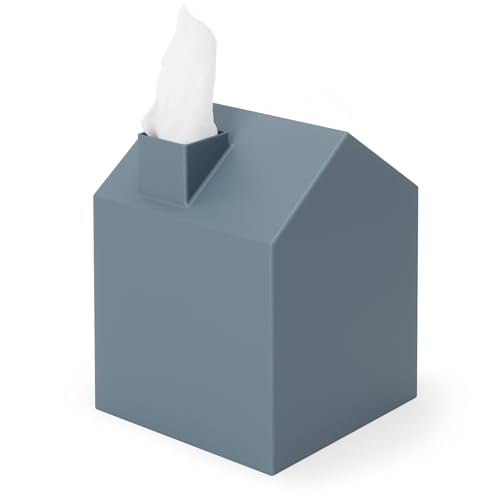 Umbra Casa Cosmetic Tissue Box - Modern and Decorative Tissue Dispenser for Bathroom, Office, Bedroom and More, Slate Blue - color: Slate Blue
