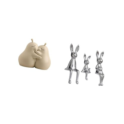Decorative Bookends Sitting Statue Figurine Sculpture Book Holders Ceramic Ornament Modern Porcelain Shelf Accessory Suitable for Living Room Bedroom