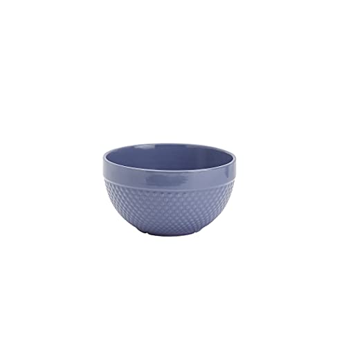 Tabletops Gallery Hobnail Style 4 Piece Blue Storm Stoneware Nesting Mixing Bowl Set for Baking and Cooking - color: BLUE STORM