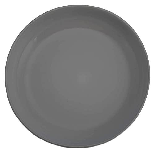 Elanze Designs Bistro Glossy Ceramic 8.5 inch Shallow Pasta Dinner Bowls Set of 4 - Perfect for Everyday uses from Italian Style Pasta to Caesar Salad, and Ramen to Pho, Charcoal Grey - color: Charcoal Grey, style: 8.5 inch Dinner