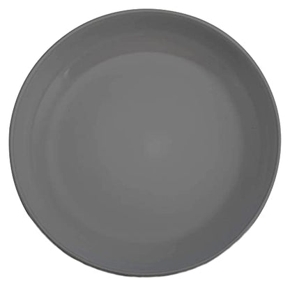 Elanze Designs Bistro Glossy Ceramic 8.5 inch Shallow Pasta Dinner Bowls Set of 4 - Perfect for Everyday uses from Italian Style Pasta to Caesar Salad, and Ramen to Pho, Charcoal Grey - color: Charcoal Grey, style: 8.5 inch Dinner