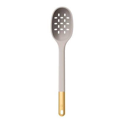 6 Piece Silicone Kitchen Utensil Set with Rotating Holder, Heat Resistant Cooking Tools, Nonstick Safe Spatula Spoon Turner Set with Storage Rack (Porcini Taupe) - color: Porcini Taupe