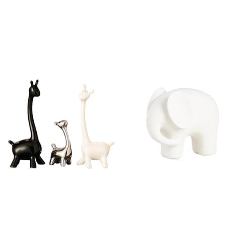Baoblaze Modern Ceramic Animal Figurines Statue Centerpiece Sculpture Collectible for Desk Office Bookshelf Bedroom Decor