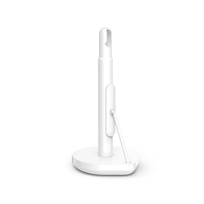simplehuman Tension Arm Countertop Paper Towel Holder, Easy One-Handed Tear, Standing Weighted Base with Finger Loop, Heavy Duty, White Steel - color: White Stainless Steel