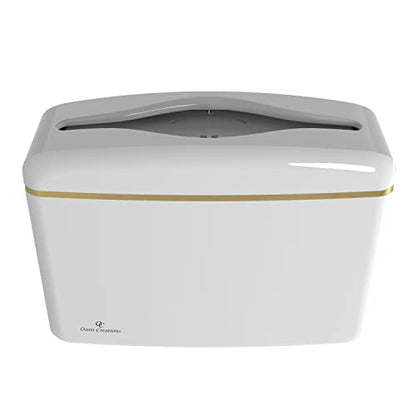Countertop Multifold Hand Paper Towel Dispenser by Oasis Creations, Single Sheet Dispensing – Glossy White - color: White
