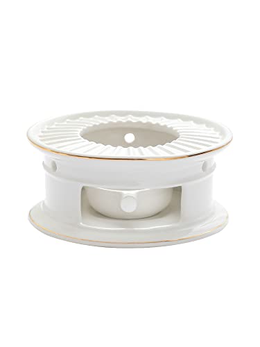 CHENP.HMC Teapot Warmer, Ceramic Tea Warmer with Tealight Holder(White) | Teapot Heater for Heating Coffee, Milk, Tea Light Heater, Candle Warmer
