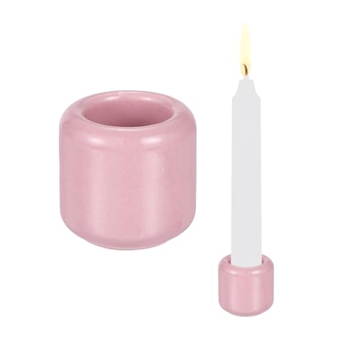 PATIKIL 2 Pcs Chime Candle Holder, 0.7 Inch ID Ceramic Mini Candle Holder for Meditation Spell Supplies Table Centerpieces Home Decoration, Pink - color: Pink, size: 0.7 Inch