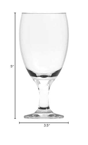 Cristar Lexington Glass Water Goblets Set Of 4, 16.5oz Dishwasher Safe Drinking Goblets For Iced Tea, Sangria, Lead-Free Stemmed Water Glasses, Made in Colombia.