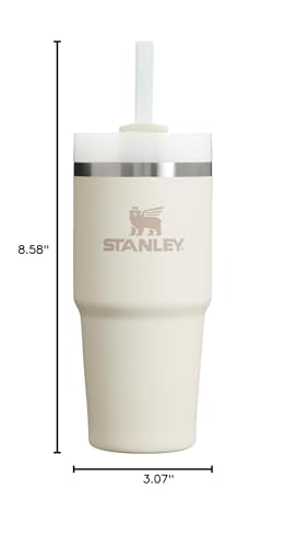 STANLEY Quencher H2.0 Flow State Tumbler, 14 oz, Cream 2.0 | Straw and 3-Position Lid | Cup Holder Compatible for Travel | Insulated Stainless Steel Cup | BPA-Free - color: Cream 2.0, style: Classic