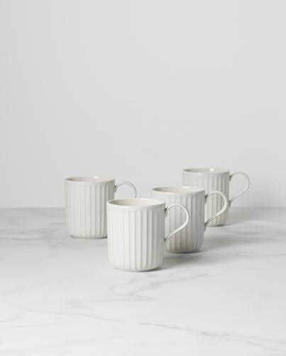 Lenox 893549 French Perle Scallop 4-Piece Mug Set - style: Mugs, Set of 4