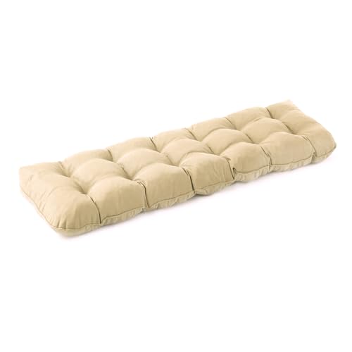 IPYNBAP Outdoor Bench Cushion, 48x18x5 Inch, Water-Resistant Bench Cushion for Outdoor/Indoor Furniture, Patio Bench Seat Cushion, Fade Resistant Outdoor Cushions for Porch Swing Couch, Beige - color: Beige, size: 48x18x5 Inch