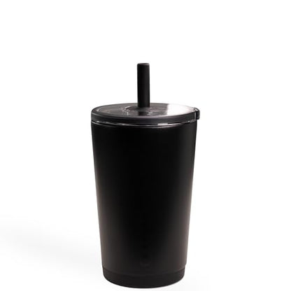 HydroJug Everyday Tumbler 14 oz, Ceramic-Lined Straw Cup, Black - color: Black, size: 14 Ounces