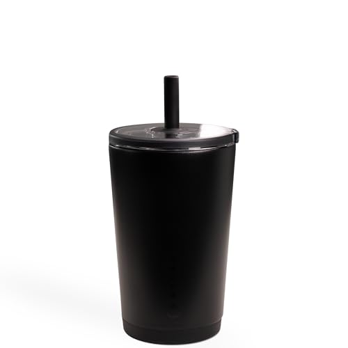 HydroJug Everyday Tumbler 14 oz, Ceramic-Lined Straw Cup, Black - color: Black, size: 14 Ounces
