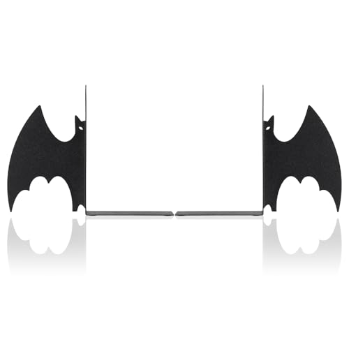 Metal Bat Bookends Set of 2 Styles Gothic Book Ends for Shelves Bookshelf Home Office Desk Bookshelf Decor Gift for Lovers and Reading Enthusiasts - style: Bat