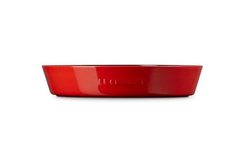 Le Creuset Stoneware Signature Oval Chip and Dip Platter, 13", Cerise - color: Cerise