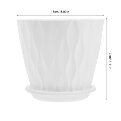 GALPADA 4pcs Modern Round Pots with Saucer Large Indoor Plant Containers Featuring Drainage Hole Decorative for Home and Garden