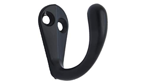 Premium Quality Single Prong Hook Hanger, Zinc Die Cast Matte Black, Made in Taiwan, 25 Pack - color: Matte Black, size: 25 Pack