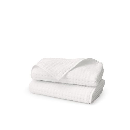 BOLL & BRANCH Turkish Waffle Hand Towel Set, White | Set of 2 - 100% Organic Turkish Cotton - Lightweight Breathable Absorbent Luxury Spa Waffle Hand Towels - color: White, style: Turkish Waffle