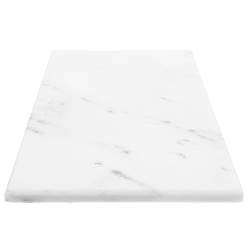 Toyvian Natural Gray White Marble Countertop Tray 30x15cm, Rectangular Desktop Storage Organizer for Bathroom Vanity Perfume and Cosmetic Display
