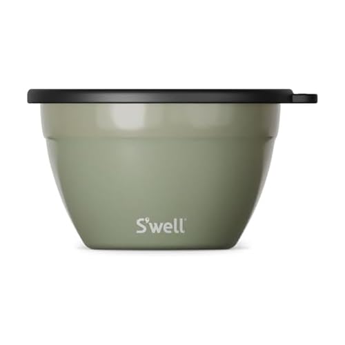S'well Stainless Steel Salad Bowl Kit 64oz, Mountain Sage, Comes with 2oz Mini Canister and Removable Tray for Organization, Leakproof, Easy to Clean, Dishwasher Safe - color: Mountain Sage, size: 64oz