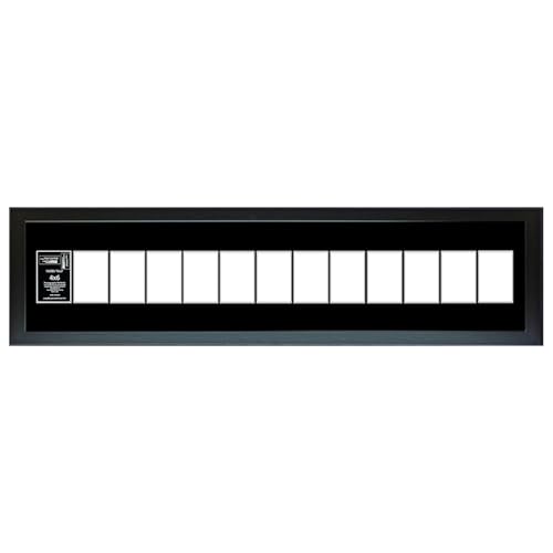 Creative Letter Art 4” x 6” Multiple Opening Picture Frame Collage with 13 holes, Manhattan Black Frame with 10 x 54-inch Black Mat, Crystal Clear Acrylic, Photo Collage for Wall, 13 Openings - color: opening 13, size: Black w/10" Black Mat