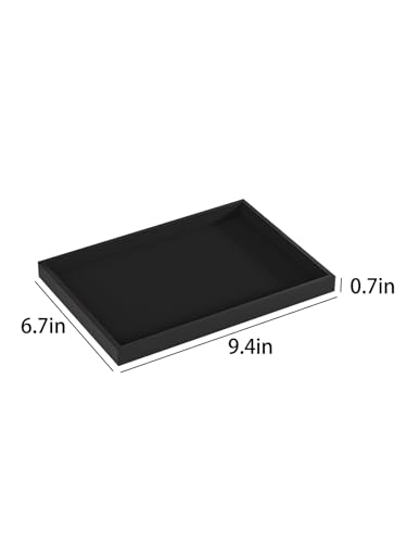 Drawer Jewelry Organizers And Storage,Velvet Bracelet And Ring Display Small Tray,Dresser Jewelry Drawer Organizer Inserts Containers,Earring And Necklace Holder Box (Black Blank Trays) - style: Black Blank Trays