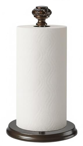 Paper Towel Holder Stand for Countertop, Decorative Freestanding | Paper Towel Holder with Non-Slip Weighted Base, Heavy-Duty & Durable, Fits Regular & Jumbo Rolls, Oil Rubbed Bronze - size: Vertical