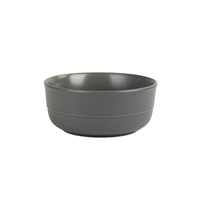 Double Line 6.25"/24 oz Cereal Bowl, Set of 6, Matte Gray - color: Matte Gray, size: Cereal Bowl