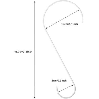 Hotop 6 Pieces 18 Inch Heavy Duty Big S Hooks Bird Feeder Rustproof Garden Stainless Steel Hook for Tree Branch, Kitchen, Bird House, Plants, Baskets, Lanterns and Bicycles(White) - color: White, size: 18 Inch