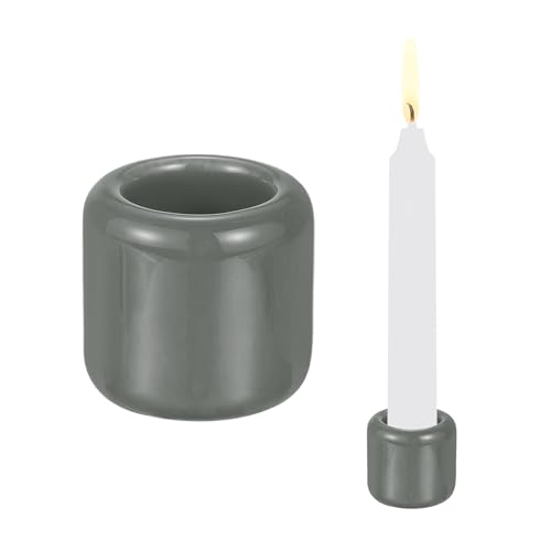 PATIKIL 2 Pcs Chime Candle Holder, 0.7 Inch ID Ceramic Mini Candle Holder for Meditation Spell Supplies Table Centerpieces Home Decoration, Gray - color: Gray, size: 0.7 Inch
