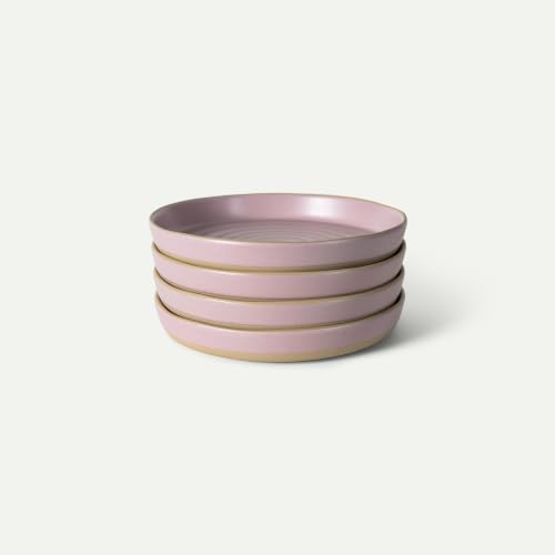 Mora Medium Dishes Set of 4, 35oz Ceramic Pottery Pasta Plate/Wide Bowls - Microwave, Oven and Dishwasher Safe - Dawn - color: Dawn