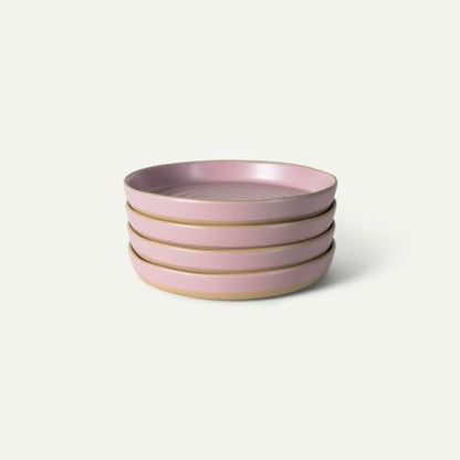 Mora Medium Dishes Set of 4, 35oz Ceramic Pottery Pasta Plate/Wide Bowls - Microwave, Oven and Dishwasher Safe - Dawn - color: Dawn