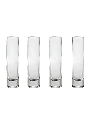 Serene Spaces Living Clear Glass Bud Vases, Set of 4, Perfect for Floral Arrangements at Home, Weddings, Parties, Measures 7.5" Tall & 1.75" Diameter - size: Medium - Set of 4