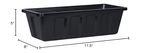 Root & Vessel Poly-Pro Plastic Flower Box Planter, Black, 18-Inch - color: Black, size: 18-Inch