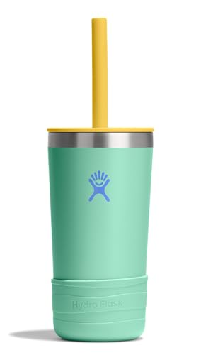 Hydro Flask Kids 12 Oz Tumbler with Lid and Straw for School - Insulated Stainless Steel in Mermaid Green - color: MERMAID GREEN