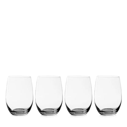 True Vino Stemless White Wine Glasses, Elegant Wine Tumblers for White Wines, Stylish Modern Glassware for Dinner Party, Home Bar, Wedding Gifts, Birthday Gifts, 18 oz, Set of 4 - size: Set of 4, style: Vino Clear
