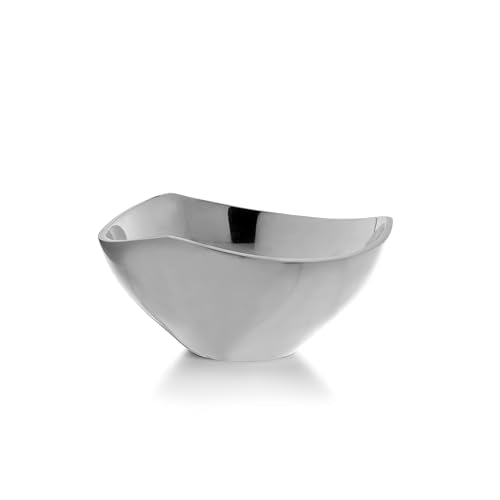 Nambe Tri-Corner Bowl | Chillable Salad Serving Bowl for Entertaining | 1 Quart Capacity - Measures at 7.5" x 4" | Serve Dips, Salsa, Appetizers, Olives, and Guacamole | Made Alloy - size: 7.5"