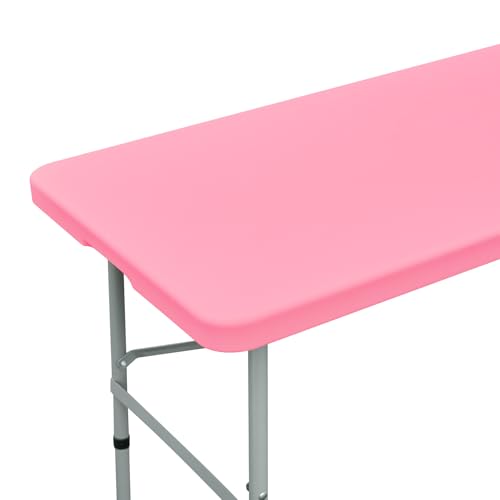 NEWISHER Fitted Rectangle Tablecloth 24x48 Inch, Elastic 4ft Table Cover | Pink Stretch Spandex Table Cover, Washable Polyester Top Cap Cover, Tablecloth for Dining Picnic Camping Indoor and Outdoor - color: Pink, size: 48" x 24" (Rectangular)